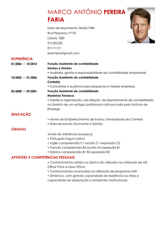 Modelo de Curriculum Assistente de Contabilidade  Exemplo de CV Contador  LiveCareer