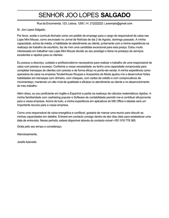 Carta De Agradecimento Pelo Envio De Curriculum