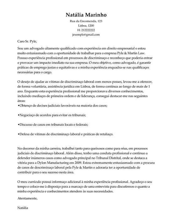 Modelo Carta de Apresentação Advogado  Exemple Carta de 