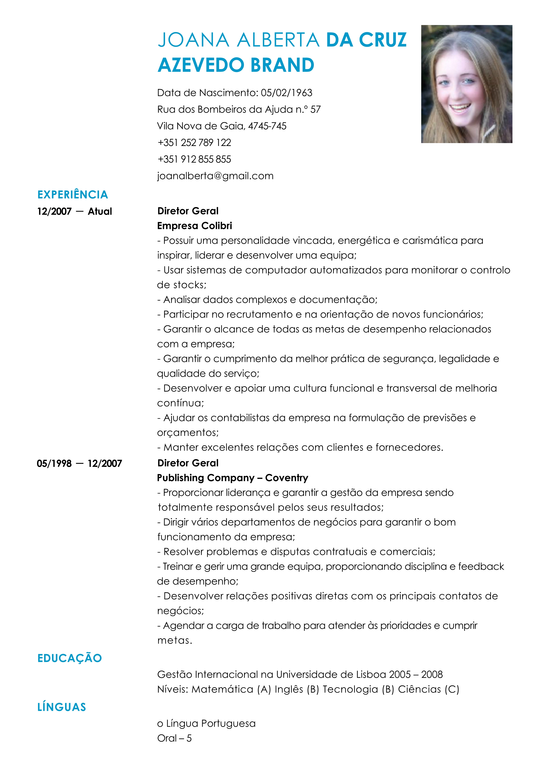 Modelo de Curriculum Assistente de Escritório  Exemplo de 