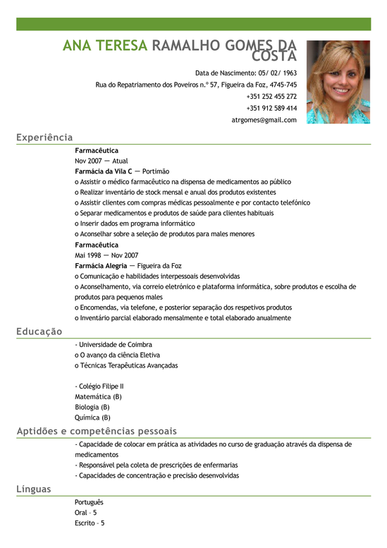 Modelo de Curriculum Farmacêutico  Exemplo de CV  LiveCareer