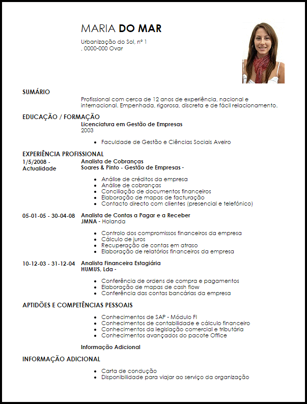 Modelo Curriculum Vitae Analista  LiveCareer