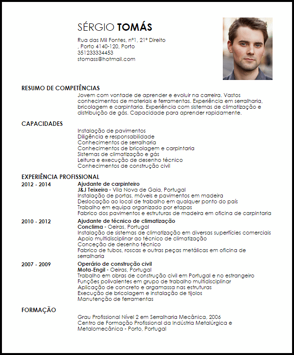 Modelo Curriculum Vitae Aprendiz de Canalização  LiveCareer