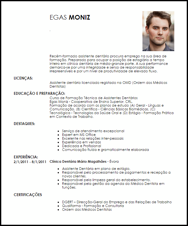 Modelo Curriculum Vitae Assistente Dentária  LiveCareer