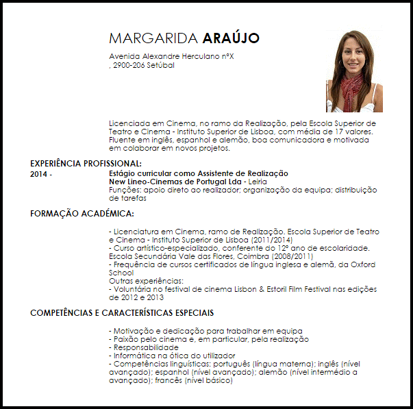 Modelo Curriculum Vitae Equipa de filmagem  LiveCareer