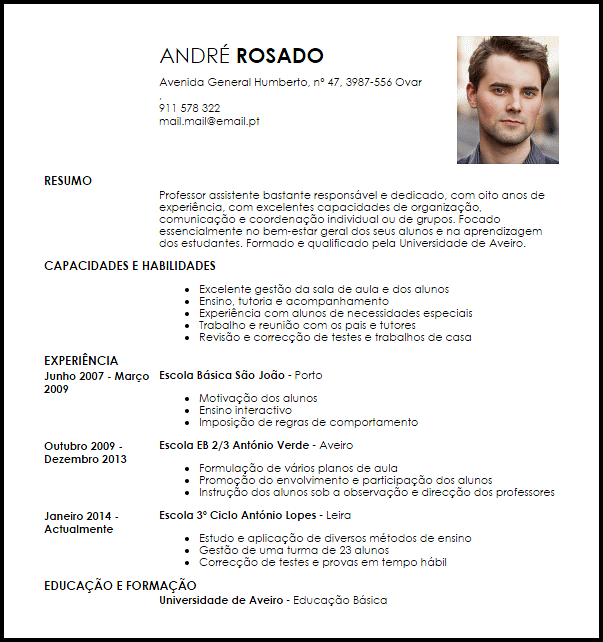 Curriculum Vitae Professor Assistente